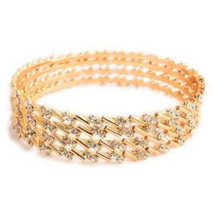 Copper One Gram Gold Plated Stone Bangles for Women and Girls