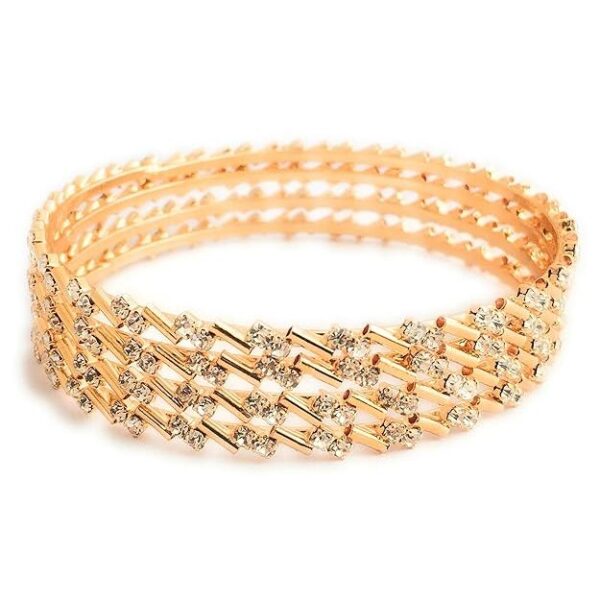 Copper One Gram Gold Plated Stone Bangles for Women and Girls