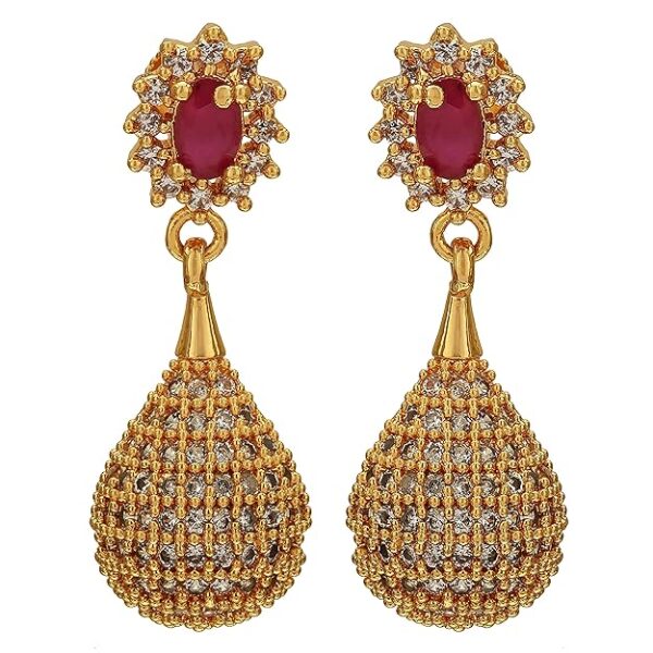 Copper Traditional Micro Gold Plated Dangler Earrings for Women & Girls
