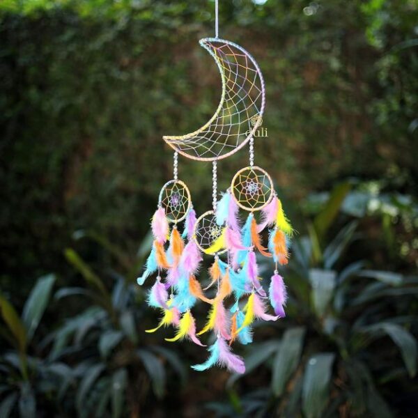 Stainless Steel Moon Shape Dream Catcher - Image 3