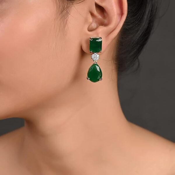 Stunning Green Red Blue White Earrings Dangle Drop For Women/Girls - Image 3